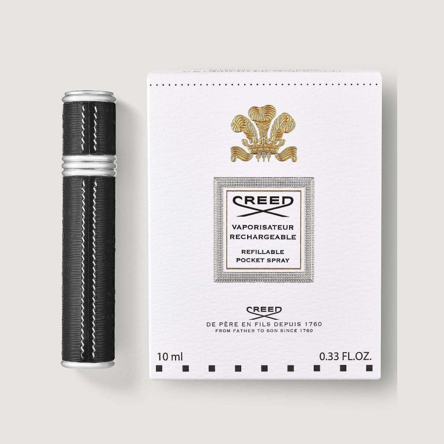 Accessoires CREED | Atomiseur De Parfum De Voyage Rechargeable 10Ml - Argent/Noir